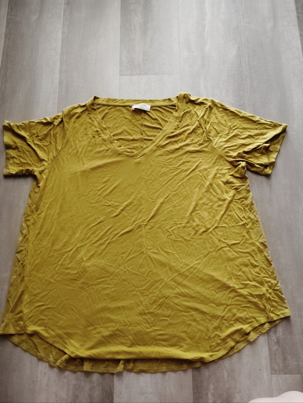 Zenana 3X Mustard Yellow V-Neck Short Sleeve Tunic Top Plus Size 3X